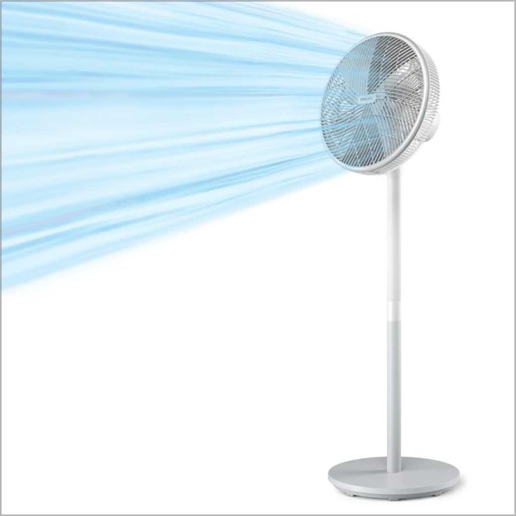 SilentWings teknolojisi ile güçlü ve süper sessiz ayaklı vantilatör. 19 dB. 2'si 1 arada masa ve ayaklı vantilatör. Eğim ve salınım ayarlanabilir. 12 saatlik zamanlayıcı. Beyaz. (CX2550/00)