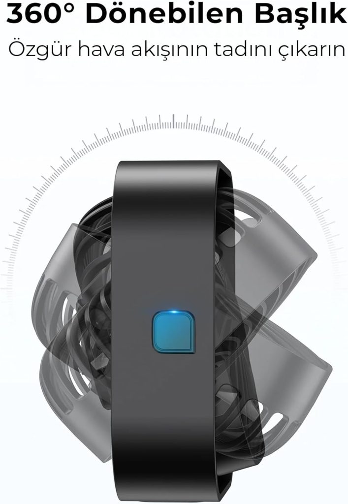 K51 Masaüstü Vantilatör 3 Kademeli 360° Döner Başlıklı USB Kablolu Soğutucu Fan Siyah