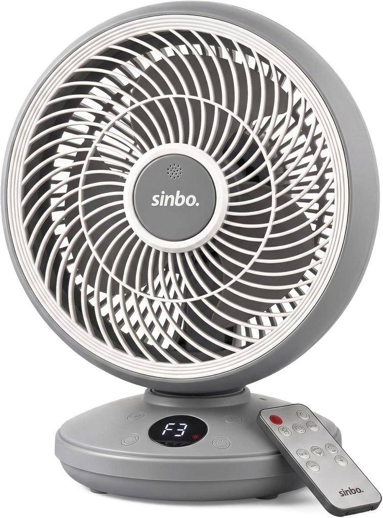 SF-7702 Sessiz Masaüstü Vantilatör | Kumandalı Mini Fan | Otomatik Salınımlı Aroma Hazneli
