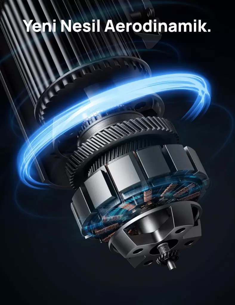 25 dB Akıllı Sessiz Kule Tipi Fan, 8 m/s Hava Akışı, 8 Hız Kademesi, 4 Çalışma Modu, DC Motorlu Serinletme, 90° Salınım, Kanatsız Tasarım, 8 Saat Zamanlayıcı, Wi-Fi/Alexa/Uzaktan Kumanda Desteği