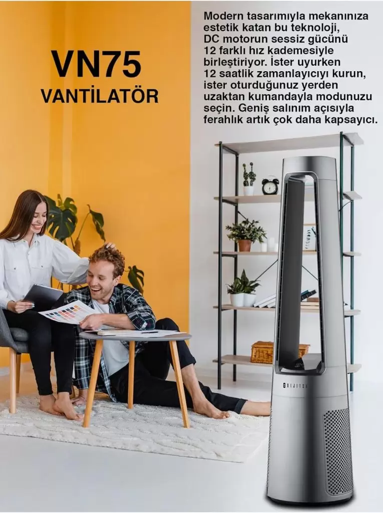 VN75 Uzaktan Kumandalı Kule Tipi Vantilatör
