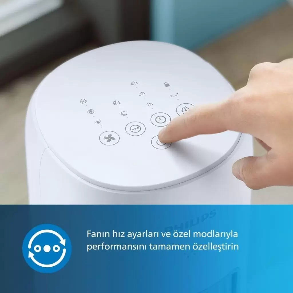 Kule Tipi Fan 5000 Serisi, 105 cm ince tasarım, Uzaktan kumanda, Zamanlayıcı, 3 Hız, 3 Mod, 40W, Güçlü Ama Sessiz Hava Akışı, Aromaterapi İçin Uygun, Beyaz, CX5535/00