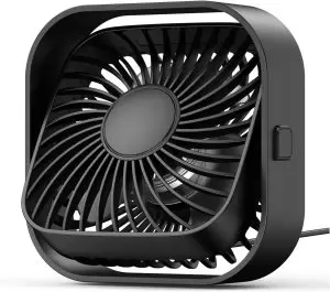 K51 Masaüstü Vantilatör 3 Kademeli 360° Döner Başlıklı USB Kablolu Soğutucu Fan Siyah