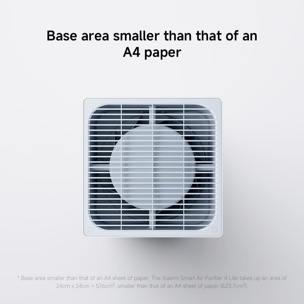Xiaomi Smart Air Purifier 4 Lite hava temizleyici (,97 hayvan tüyleri, polen, toz, virüsler ve aerosole: PCADR 360m³/h, FCADR 120m³/h, 43m², dokunmatik ekran, uygulama ve ses kontrolü için optimum)