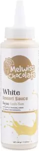 Melwiss Chocolate Beyaz Tatlı Sos 330 g – Akışkan kıvamlı Waffle, Pankek, Krep, Dondurma, Kahve ve Tatlılar için Pratik Sıkılabilir Sos