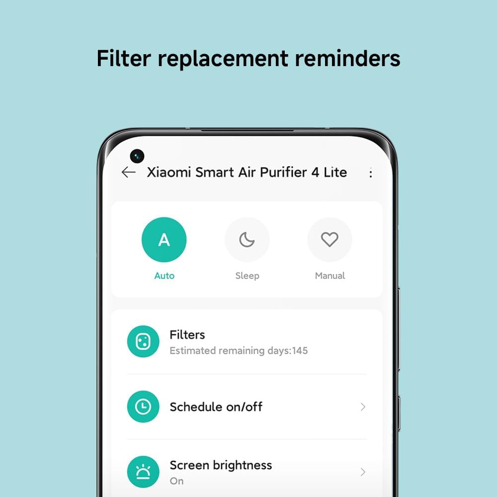 Xiaomi Smart Air Purifier 4 Lite hava temizleyici (,97 hayvan tüyleri, polen, toz, virüsler ve aerosole: PCADR 360m³/h, FCADR 120m³/h, 43m², dokunmatik ekran, uygulama ve ses kontrolü için optimum)