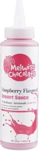 Melwiss Chocolate Frambuaz Aromalı Tatlı Sos 330 g – Akışkan kıvamlı Waffle, Pankek, Krep, Dondurma, Kahve ve Tatlılar için Pratik Sıkılabilir Sos