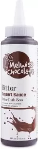 Melwiss Chocolate Bitter Tatlı Sos 330 g – Akışkan kıvamlı Waffle, Pankek, Krep, Dondurma, Kahve ve Tatlılar için Pratik Sıkılabilir Sos