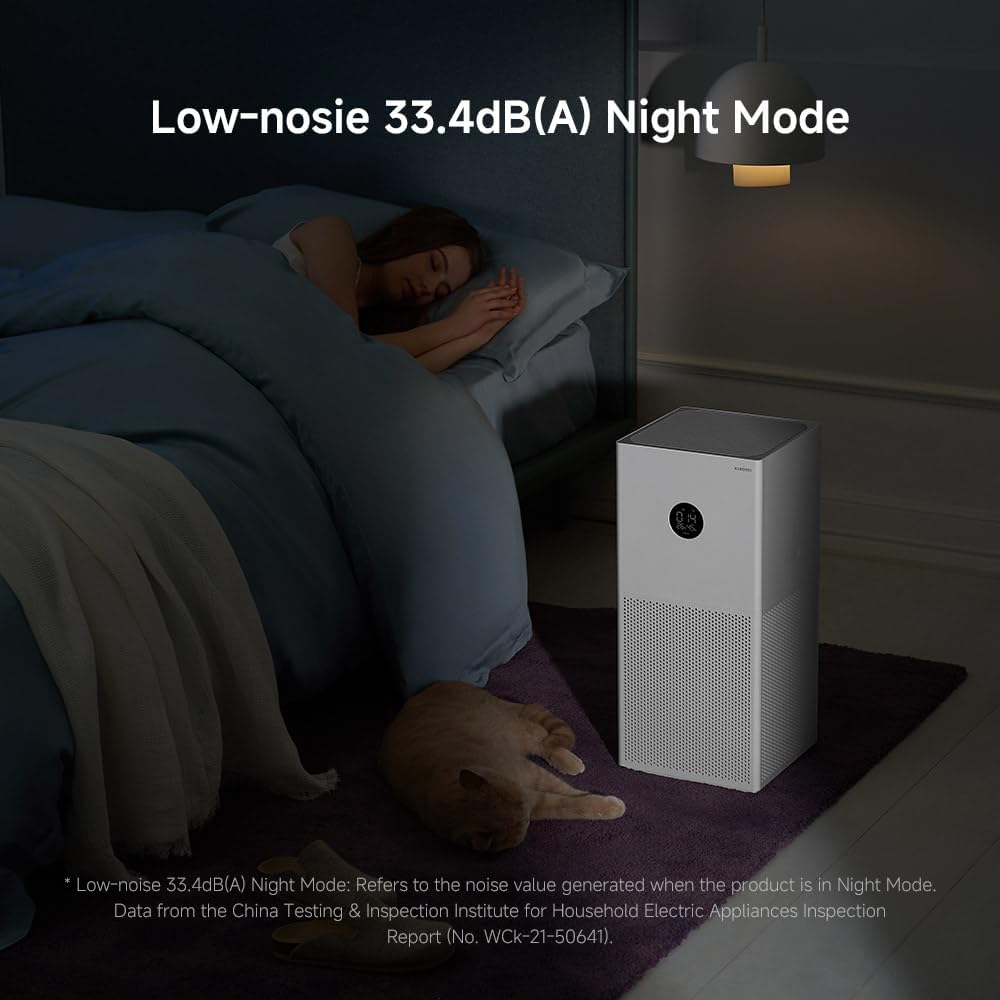 Xiaomi Smart Air Purifier 4 Lite hava temizleyici (,97 hayvan tüyleri, polen, toz, virüsler ve aerosole: PCADR 360m³/h, FCADR 120m³/h, 43m², dokunmatik ekran, uygulama ve ses kontrolü için optimum)