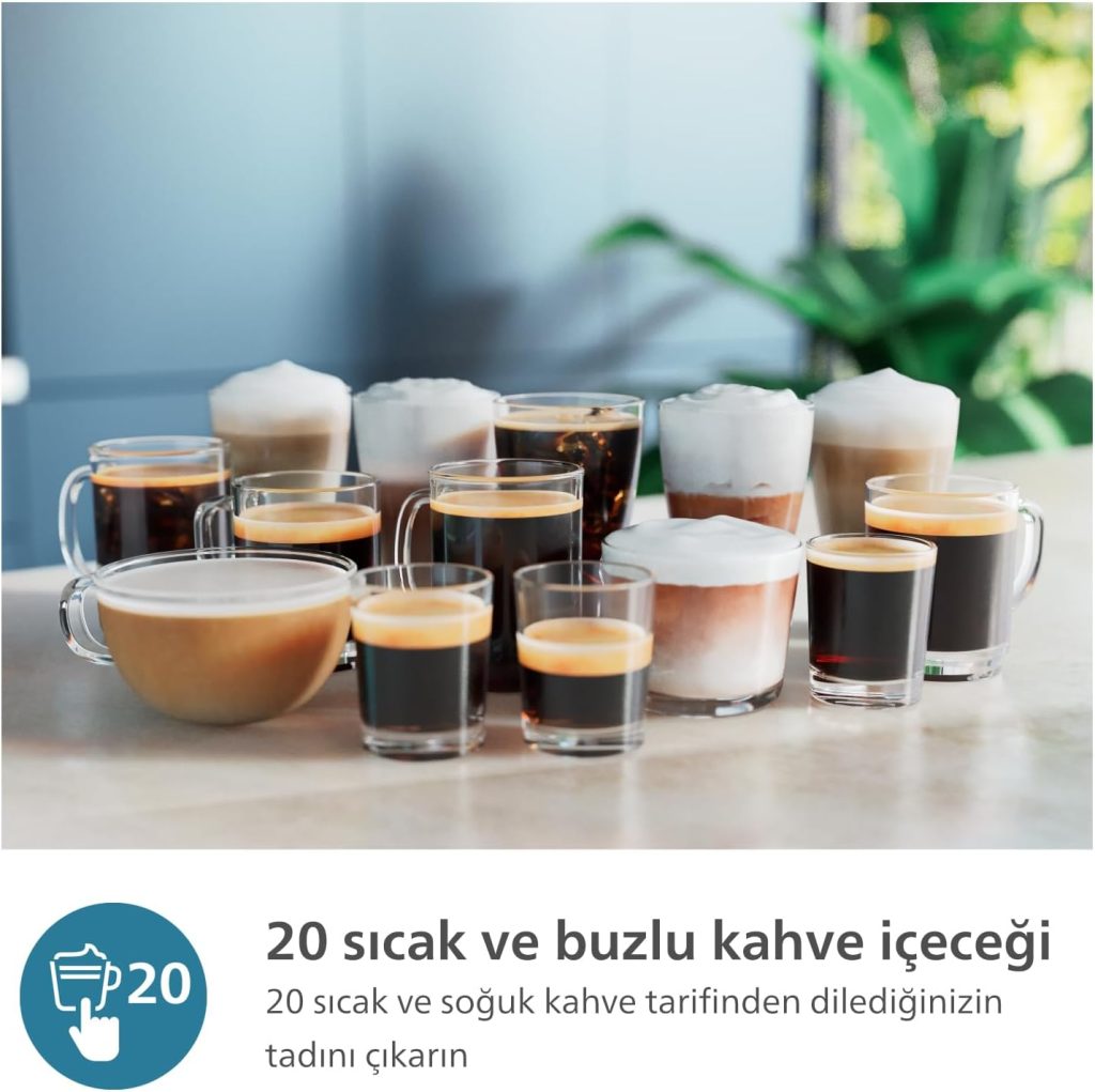Philips 5500 Serisi LatteGo Tam Otomatik Espresso Makinesi 20 Sıcak ve Soğuk İçecek, Renkli Dokunmatik Ekran, Beyaz Roze Renk, QuickStart, SilentBrew Teknolojisi (EP5543/80)
