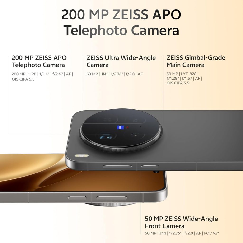 vivo X300 Pro 5G (Elit Siyah, 16GB RAM, 512GB Depolama) Ücretsiz EMI/Ek Değişim Teklifleri ile