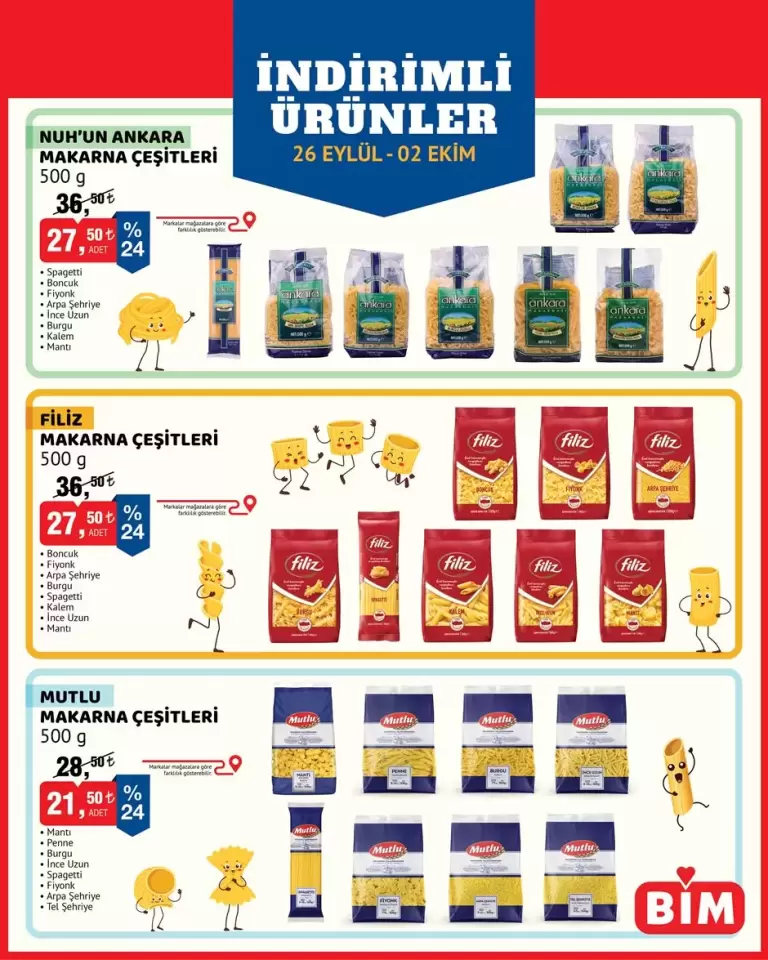 BİM İndirim Broşürü (26 Eylül-02 Ekim)