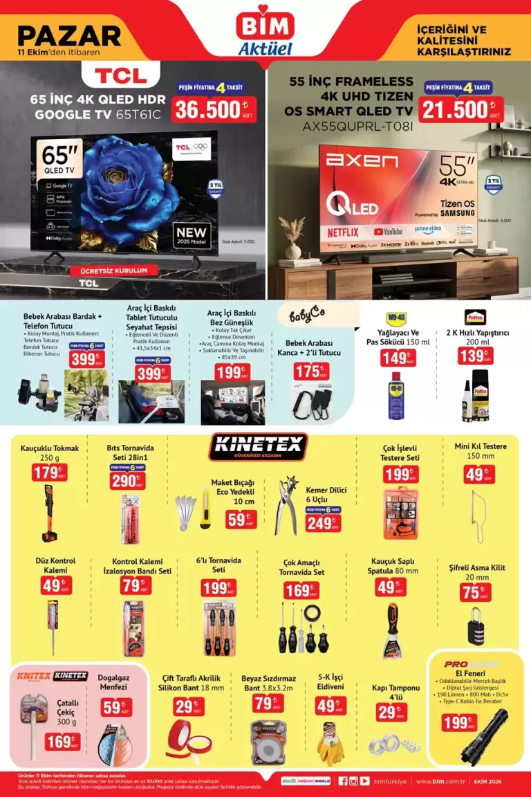 BİM 11 Ekim 2026 Aktüel Ürünler